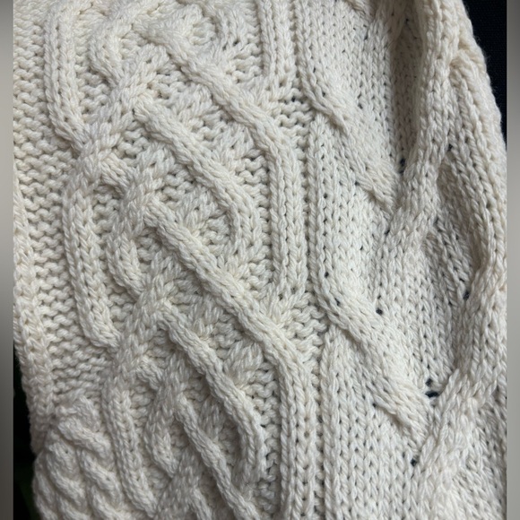 KILRONAN IRELAND KNITWEAR MERINO WOOL CREAM CABLE KNIT OPEN FRONT VEST SZ S-L - Picture 8 of 14